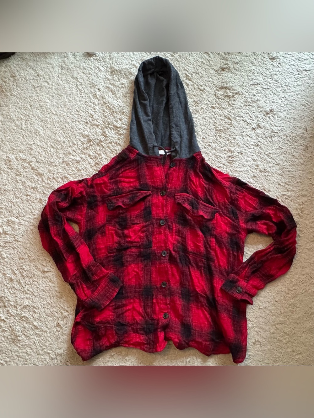 5/$20 plaid hooded top
